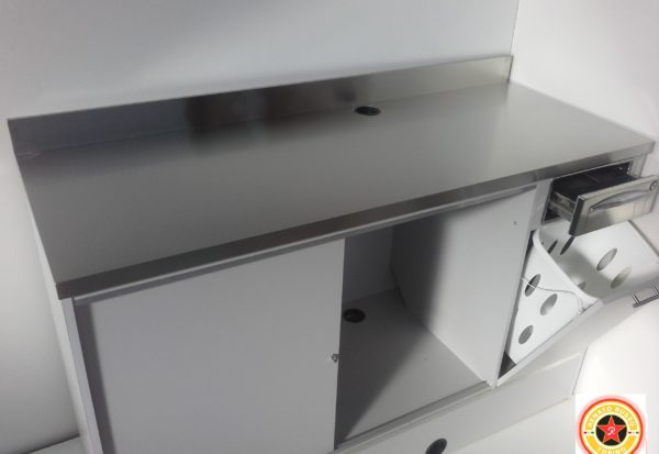 banco macchina caffè con top in acciaio inox