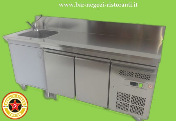 banco bar grezzo con vasca saldata