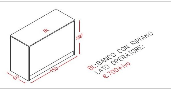 banco cieco per nregozio