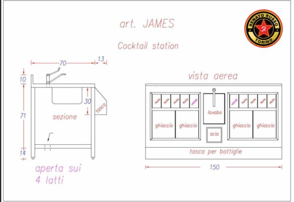 disegno cocktail station